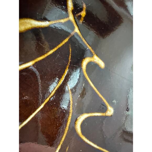 Pied Potter Rick Hamelin Redware Pottery Slipware Christmas Tree Motif Plate - Picture 5 of 12